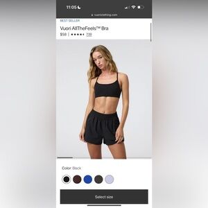 Vuori AllTheFeelsBra, Small, Black